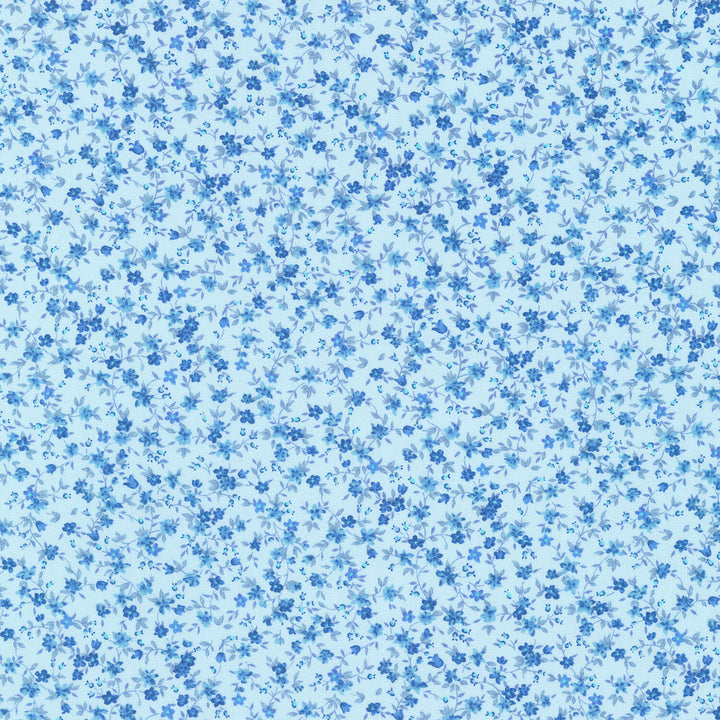 Garden Blues - Petite Floral Sky Yardage