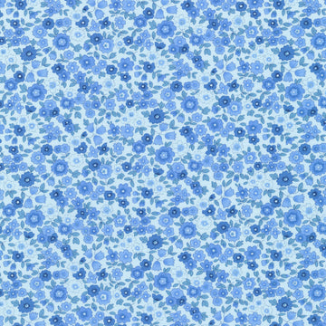 Garden Blues - Pretty Little Flowers Blue Yardage