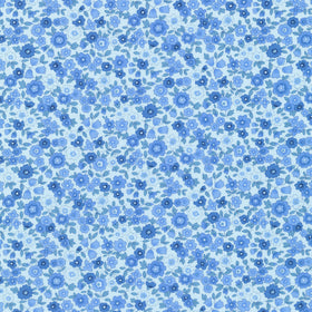Garden Blues - Pretty Little Flowers Blue Yardage