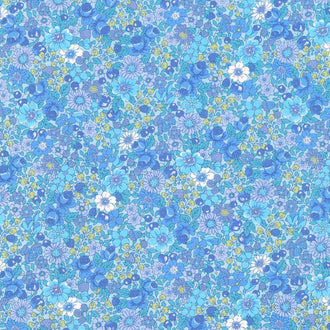 Garden Blues - Medium Floral Cerulean Yardage