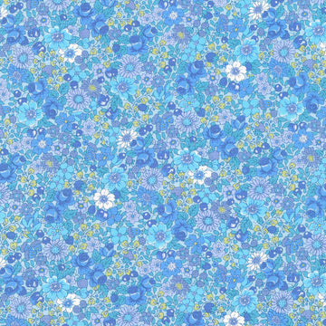 Garden Blues - Medium Floral Cerulean Yardage
