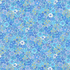 Garden Blues - Medium Floral Cerulean Yardage