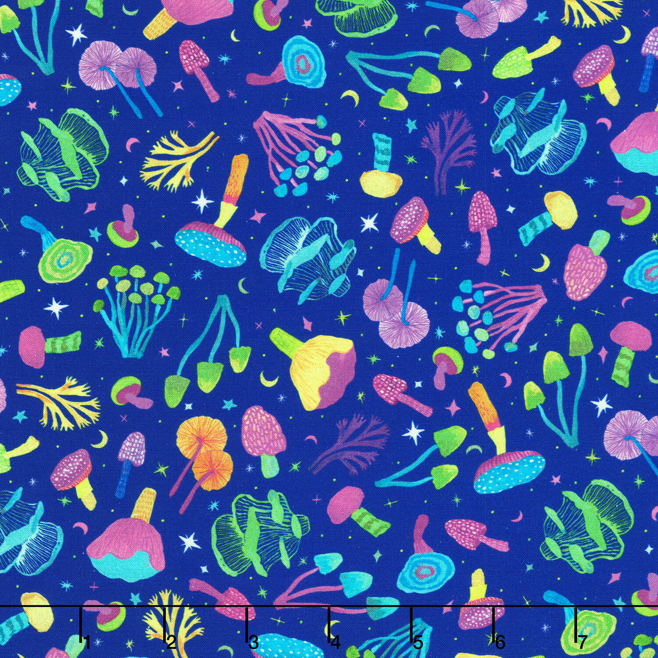 Garden Lights - Mushrooms Lapis Yardage