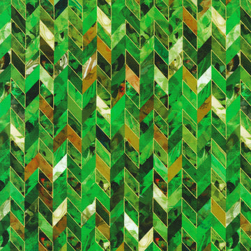 Golden Vibes - Chevron Palm Metallic Yardage
