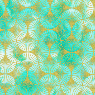 Golden Vibes - Fans Aqua Yardage