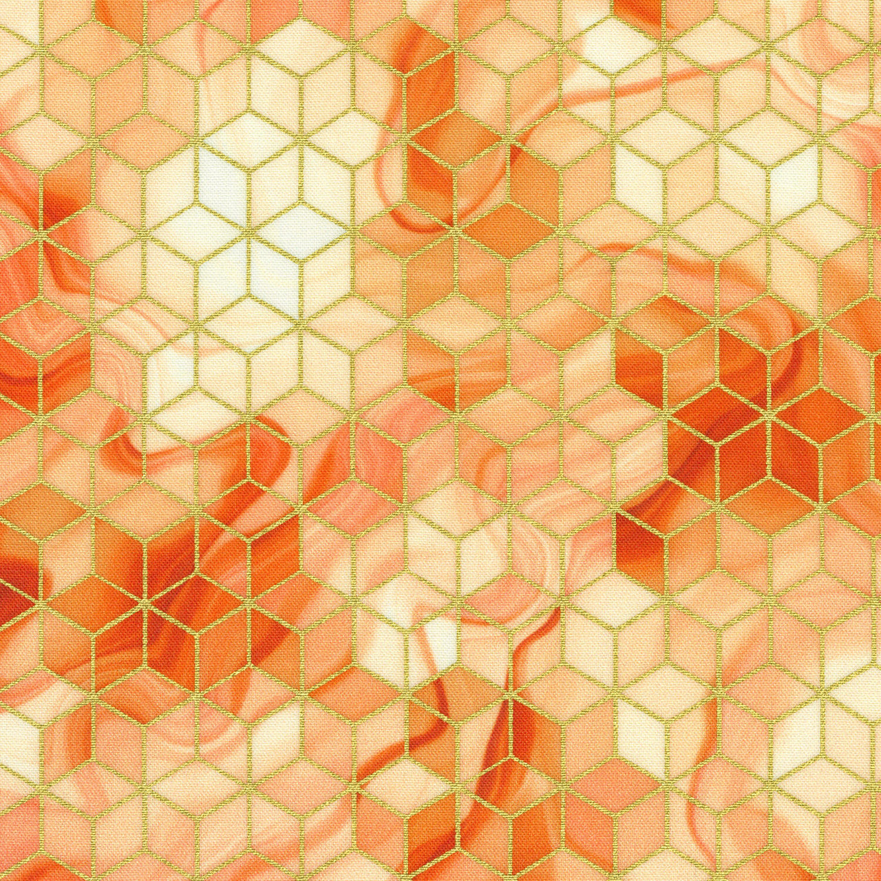 Golden Vibes - Tessellation Peach Yardage