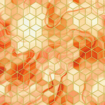Golden Vibes - Tessellation Peach Yardage
