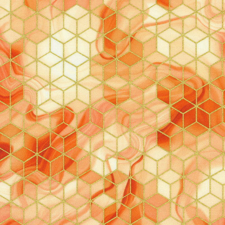 Golden Vibes - Tessellation Peach Yardage