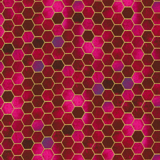 Golden Vibes - Honeycomb Fuchsia Yardage
