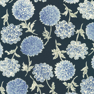 Grace - Floral Stems Navy Yardage