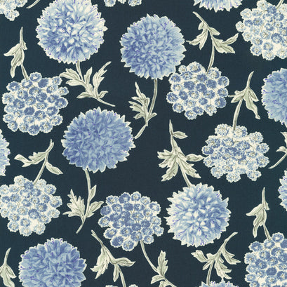 Grace - Floral Stems Navy Yardage