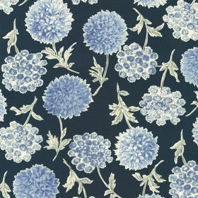 Grace - Floral Stems Navy Yardage