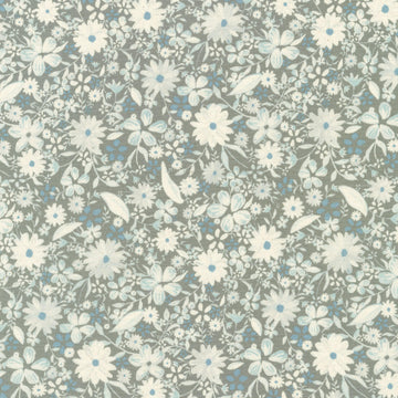 Grace - Floral Blue Yardage