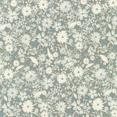 Grace - Floral Blue Yardage