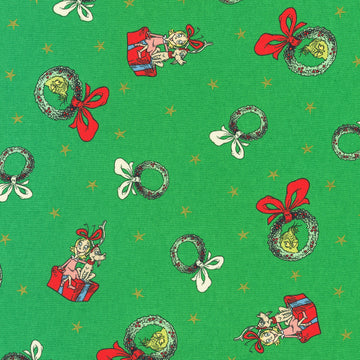 How The Grinch Stole Christmas - Wreaths Green Yardage