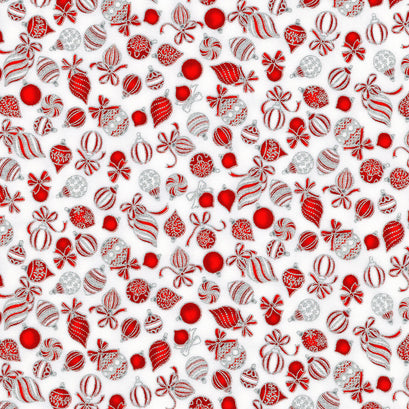 Holiday Charms - Ornaments Scarlet Yardage