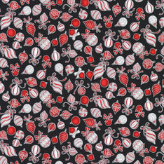 Holiday Charms - Ornaments Onyx Yardage