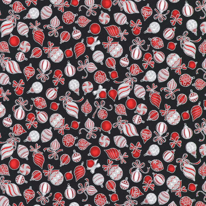 Holiday Charms - Ornaments Onyx Yardage