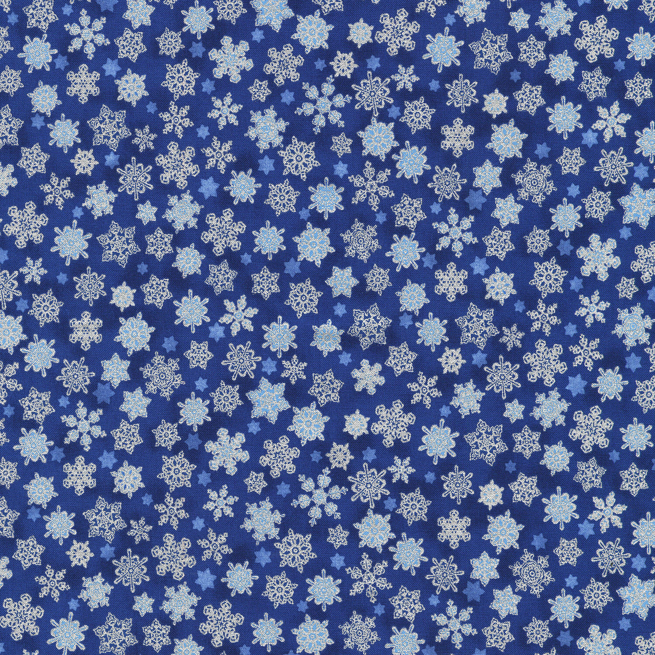 Holiday Charms - Snowflakes Navy Yardage