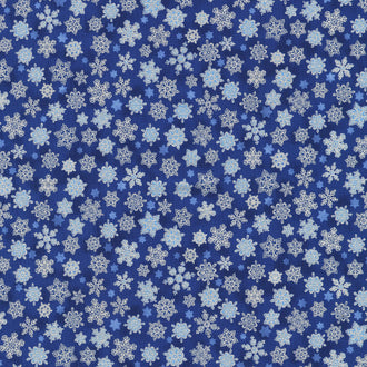Holiday Charms - Snowflakes Navy Yardage