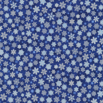 Holiday Charms - Snowflakes Navy Yardage