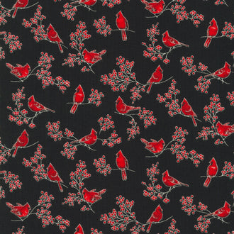 Holiday Charms - Birds and Berries Onyx Yardage