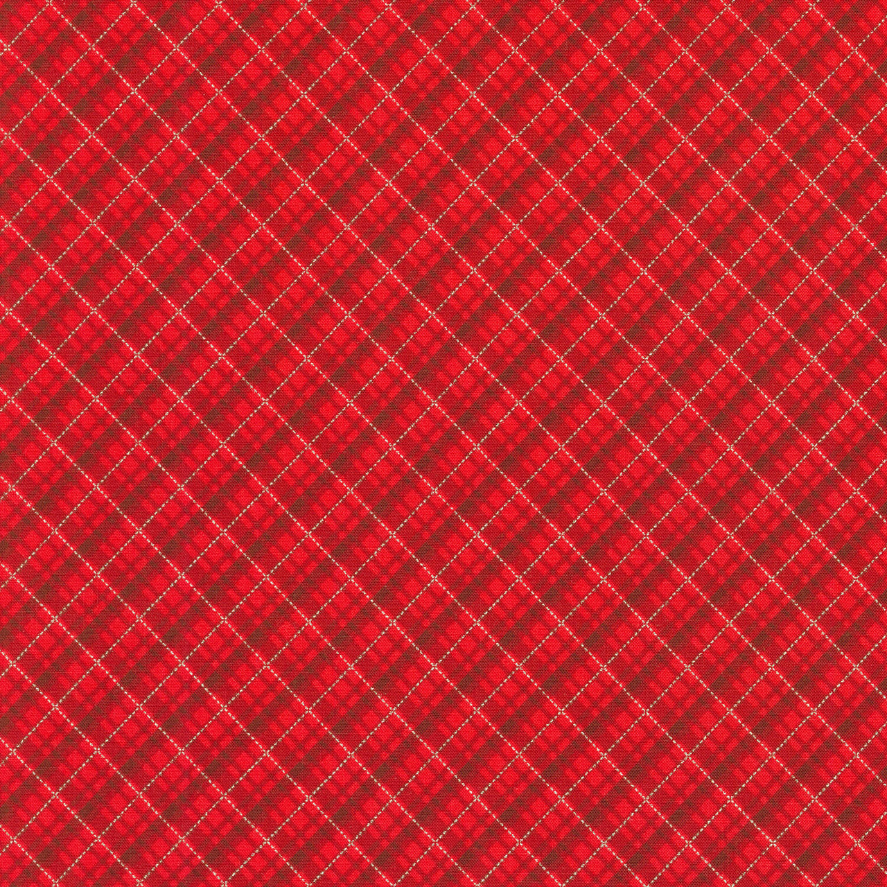 Holiday Charms - Plaid Scarlet Yardage