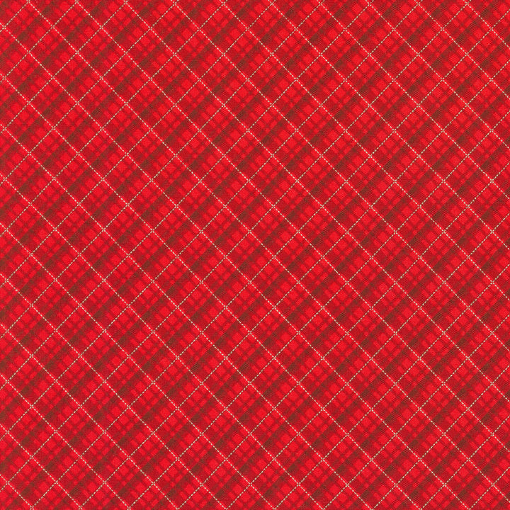 Holiday Charms - Plaid Scarlet Yardage
