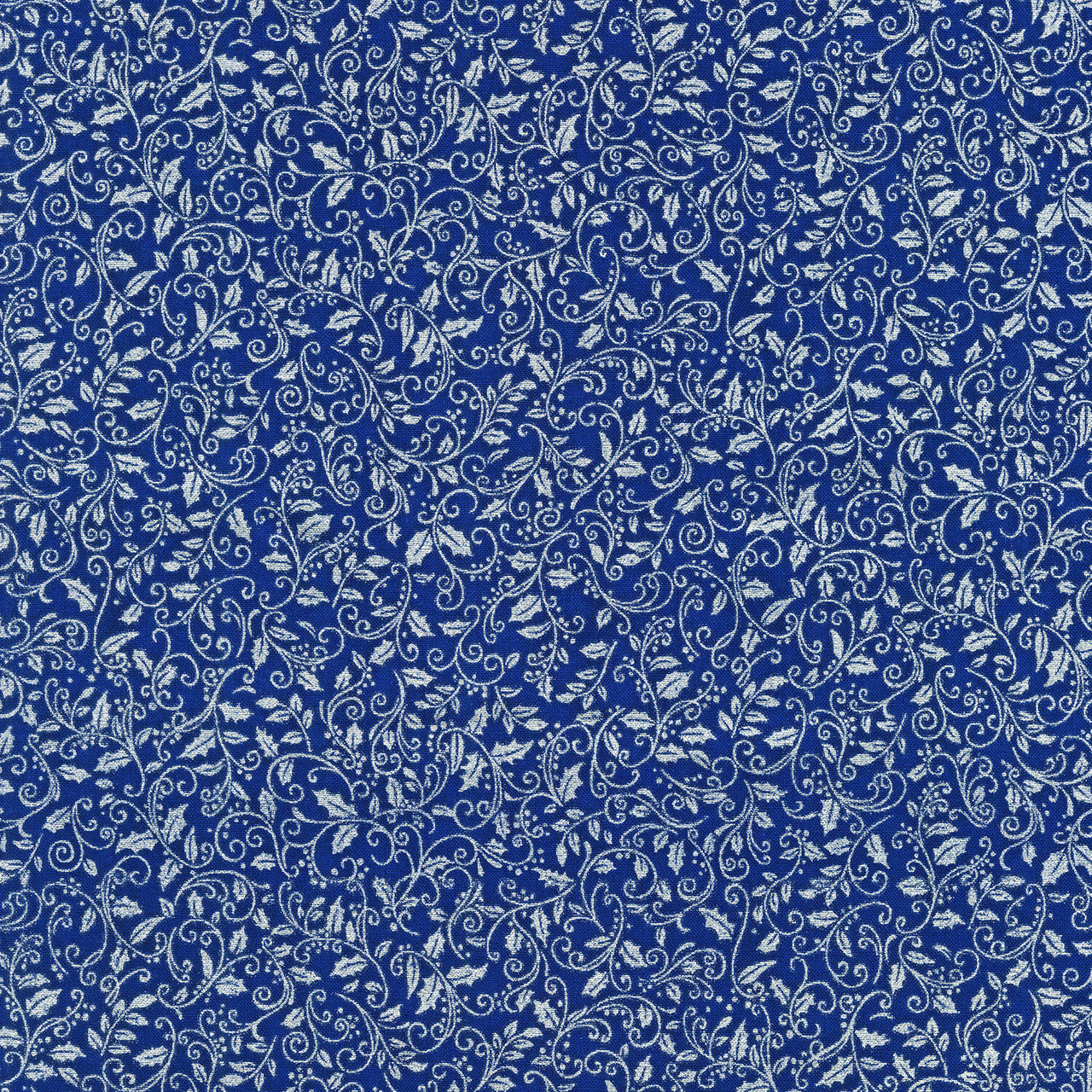 Holiday Charms - Scroll Vine Blue Yardage
