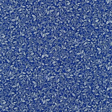 Holiday Charms - Scroll Vine Blue Yardage