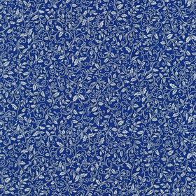 Holiday Charms - Scroll Vine Blue Yardage