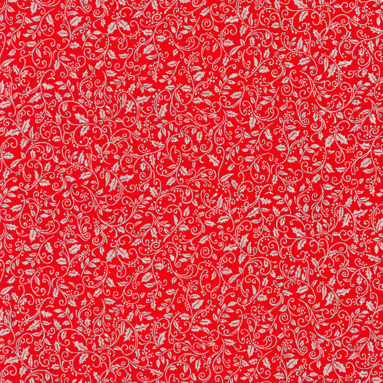 Holiday Charms - Scroll Vine Scarlet Yardage