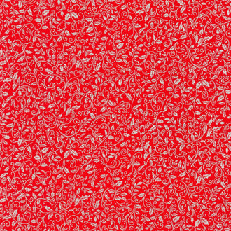 Holiday Charms - Scroll Vine Scarlet Yardage