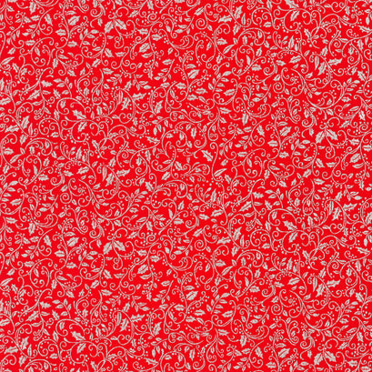 Holiday Charms - Scroll Vine Scarlet Yardage
