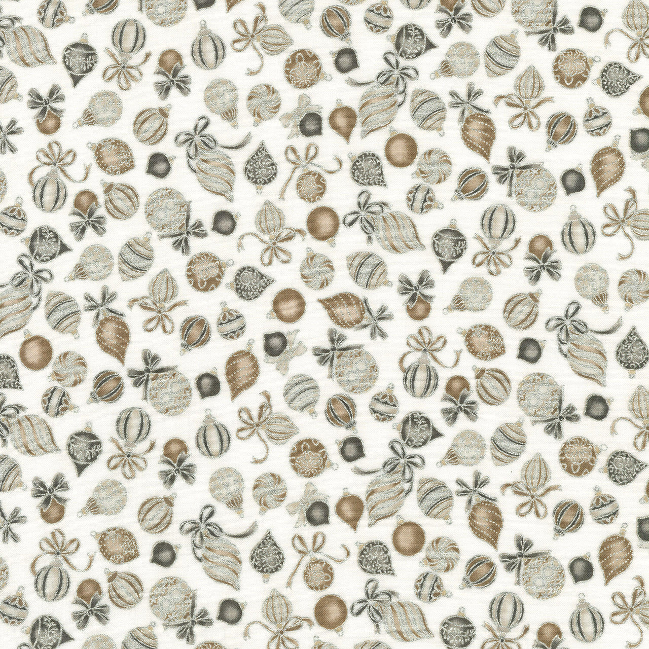 Holiday Charms - Ornaments Blanc Yardage
