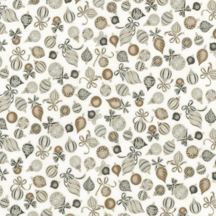 Holiday Charms - Ornaments Blanc Yardage