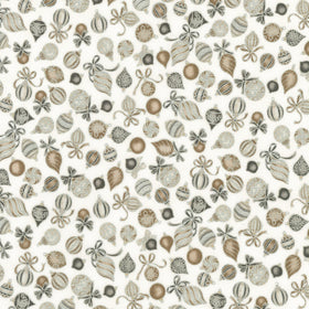 Holiday Charms - Ornaments Blanc Yardage