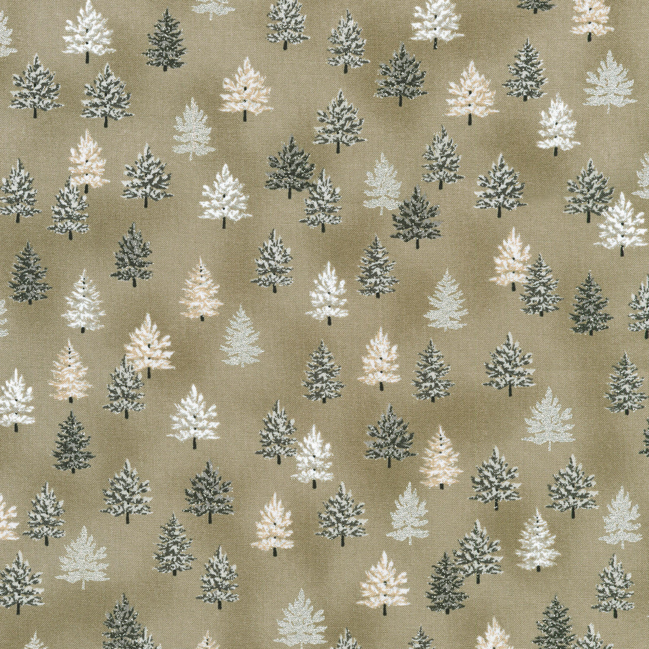 Holiday Charms - Trees Taupe Yardage