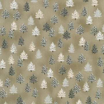 Holiday Charms - Trees Taupe Yardage