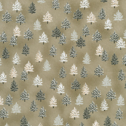 Holiday Charms - Trees Taupe Yardage