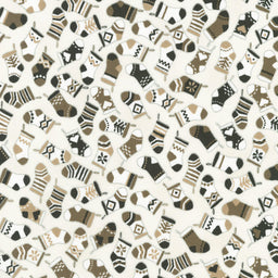 Holiday Charms - Stockings Blanc Yardage