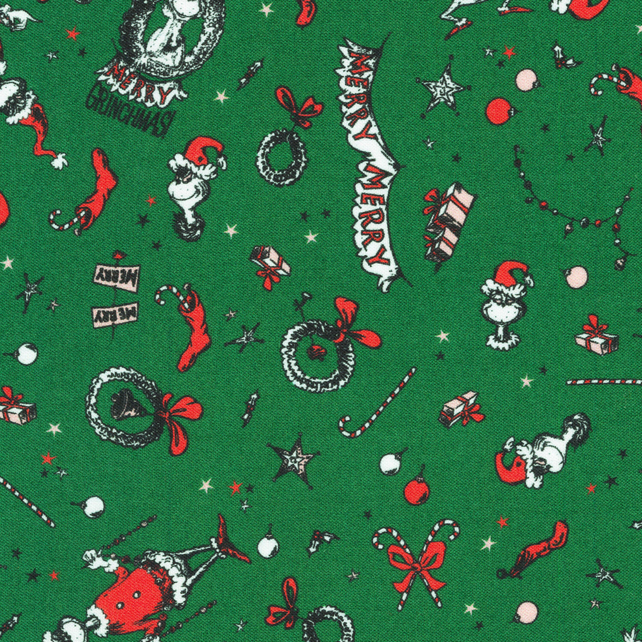 How The Grinch Stole Christmas - Merry Grinch Evergreen Yardage