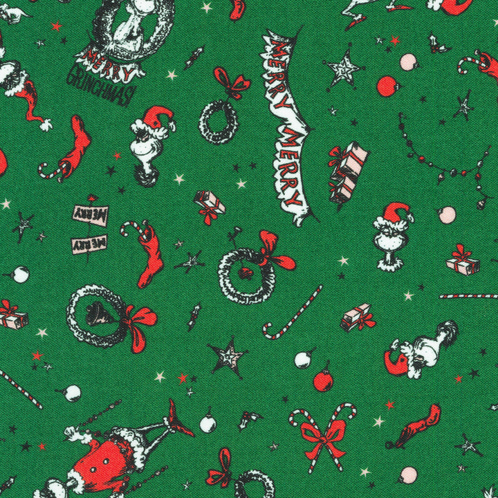 How The Grinch Stole Christmas - Merry Grinch Evergreen Yardage