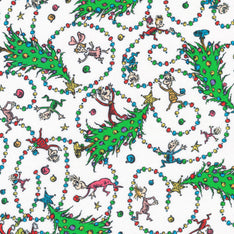 How The Grinch Stole Christmas - Grinch and Friends Spirals Evergreen Yardage