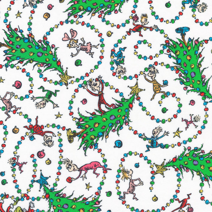 How The Grinch Stole Christmas - Grinch and Friends Spirals Evergreen Yardage