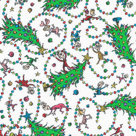 How The Grinch Stole Christmas - Grinch and Friends Spirals Evergreen Yardage