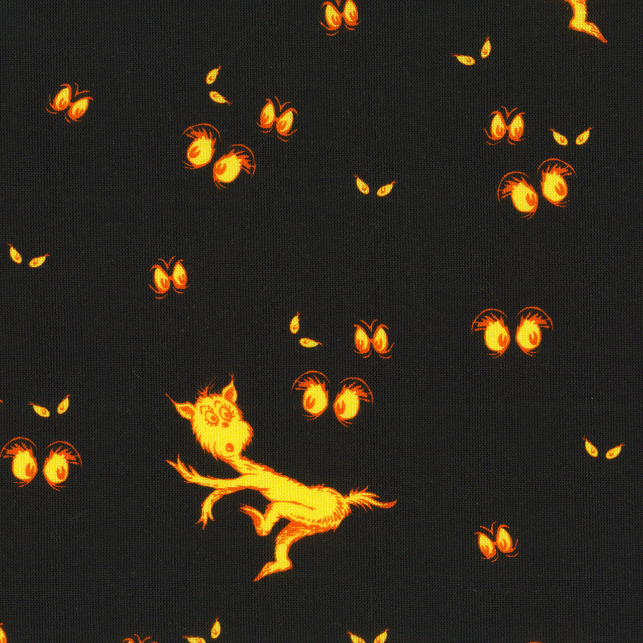 Halloween Growls, Yowls, And Howls - Scary Eyes Spooky Yardage