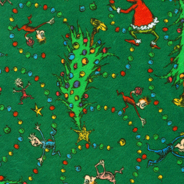 How The Grinch Stole X-Mas Minky - Christmas Trees Green Yardage