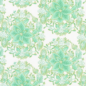 Holiday Flourish-Festive Finery - Mint Metallic Yardage