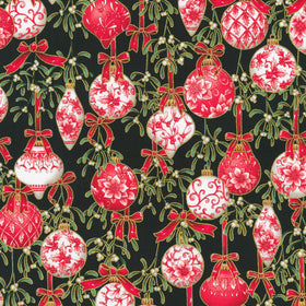 Holiday Flourish-Festive Finery - Ornaments Black Yardage